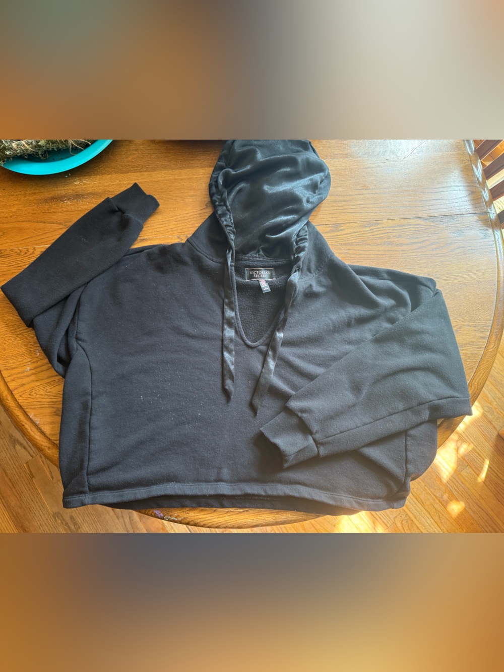 Victoria's Secret Men's Black Crewneck Hooded Sweater